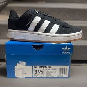 Size 3.5 Youth- adidas Campus 00s Low Black White Gum